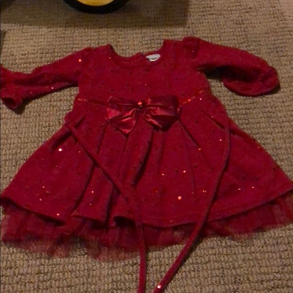 girls red sparkly dress